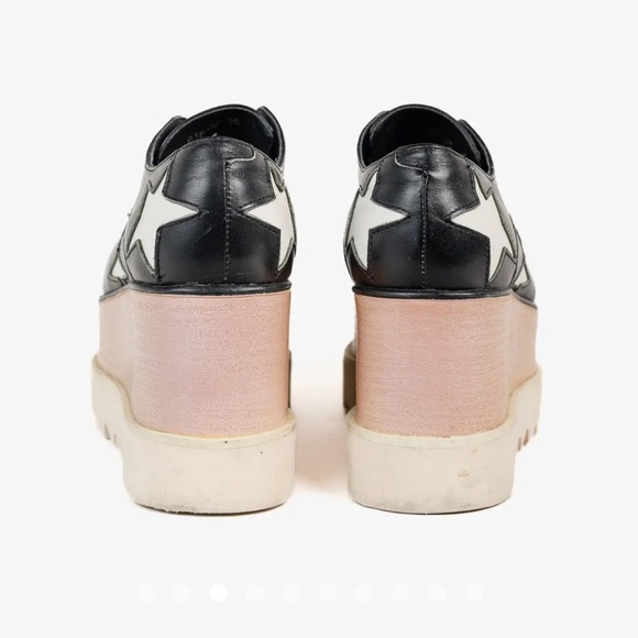 Stella McCartney Black White Star Vegan Elyse Platform Derby Shoes, Size 35 - Picture 10 of 16